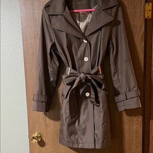 Calvin Klein Women's Taupe/ Chocolate Color Trench Coat